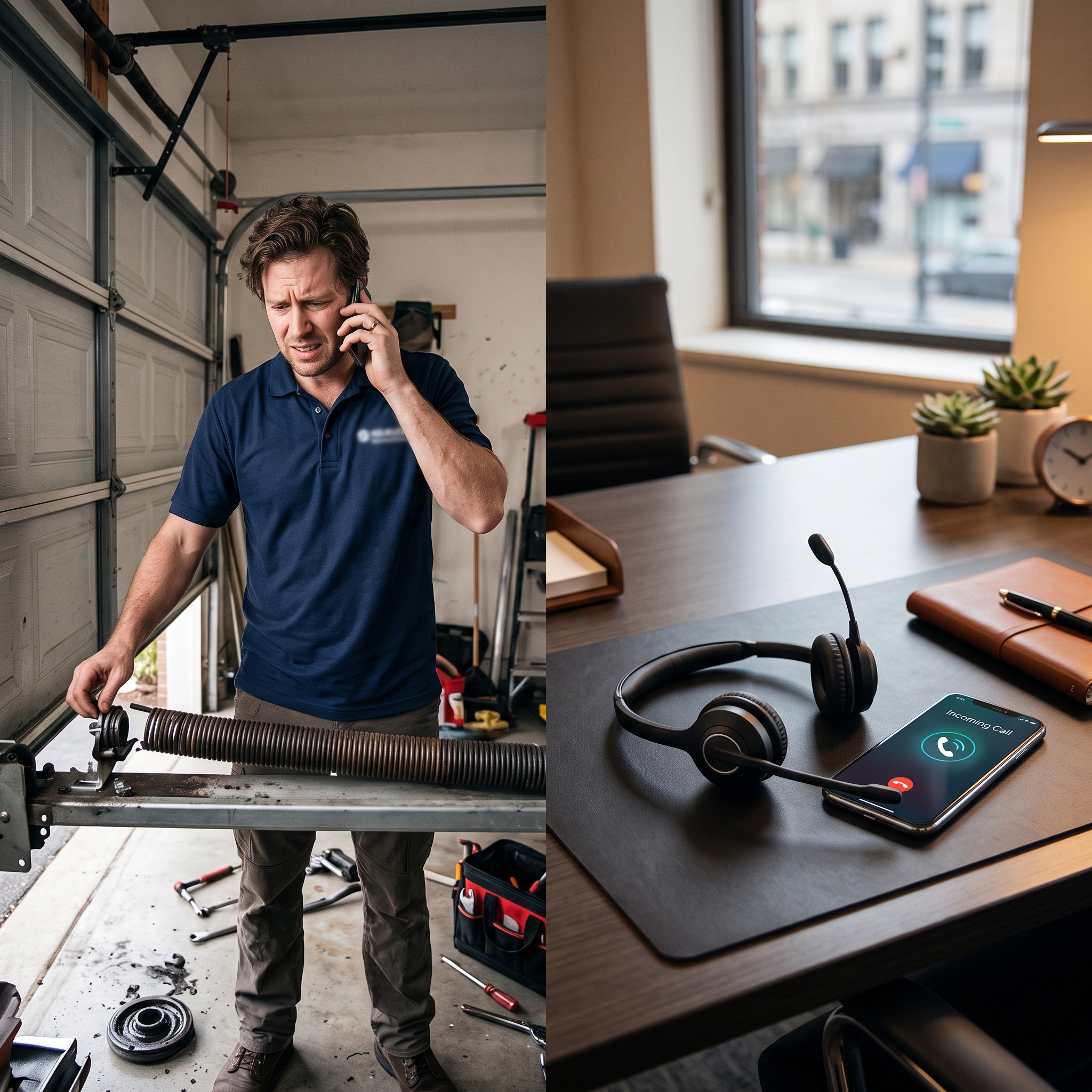 AI vs Human Receptionist for Garage Door Companies: Which One Wins the 7 A.M. Broken-Spring Call?