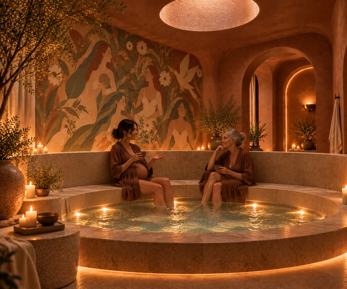 Illustrative concept rendering of a circular bathing space