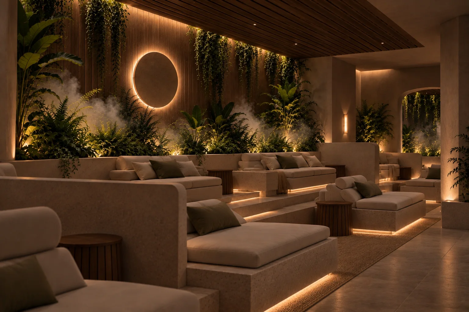 Illustrative concept rendering of a quiet reclining lounge